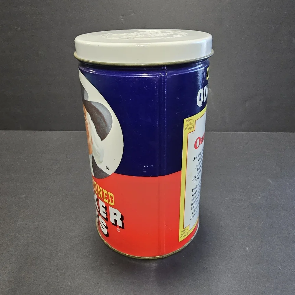 Vintage 1982 Old Fashioned Quaker Oats Tin Can Collector's Limited Edition